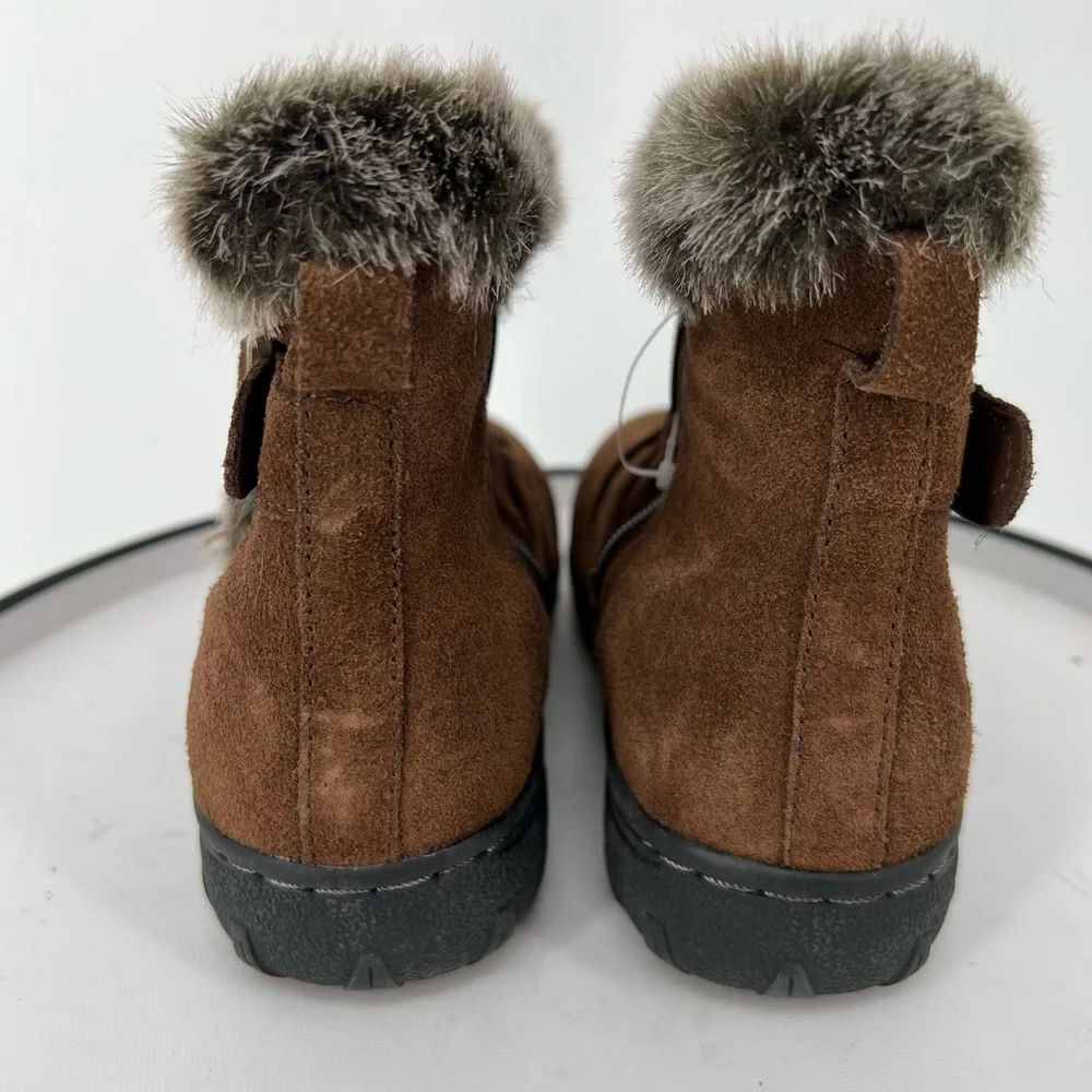 KHOMBU  FAUX FUR‎ BROWN LEATHER Women's Boots